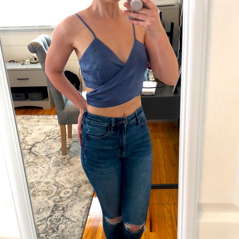 NEW Hyfve Blue Wrap Crop Top